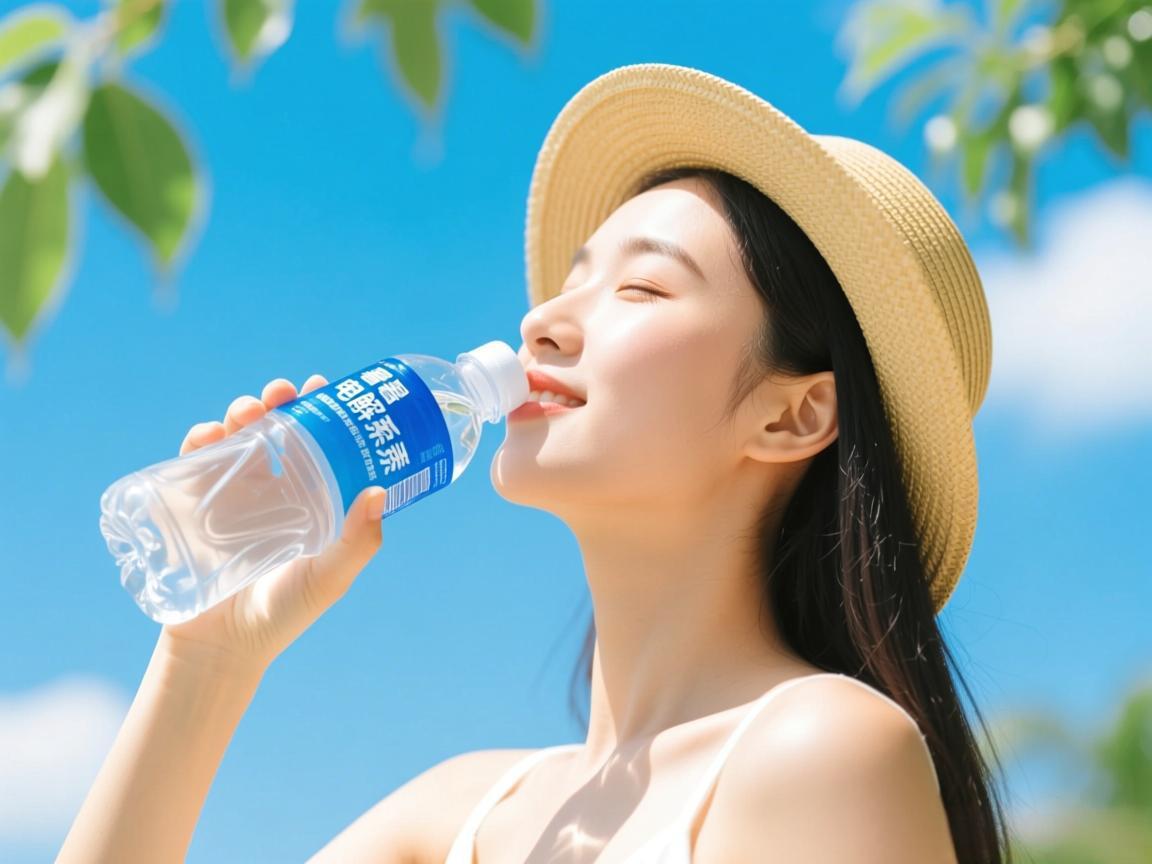 夏天防中暑喝电解质水