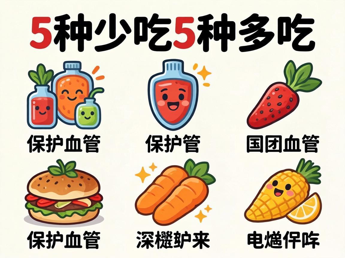 保护血管：5种少吃5种多吃
