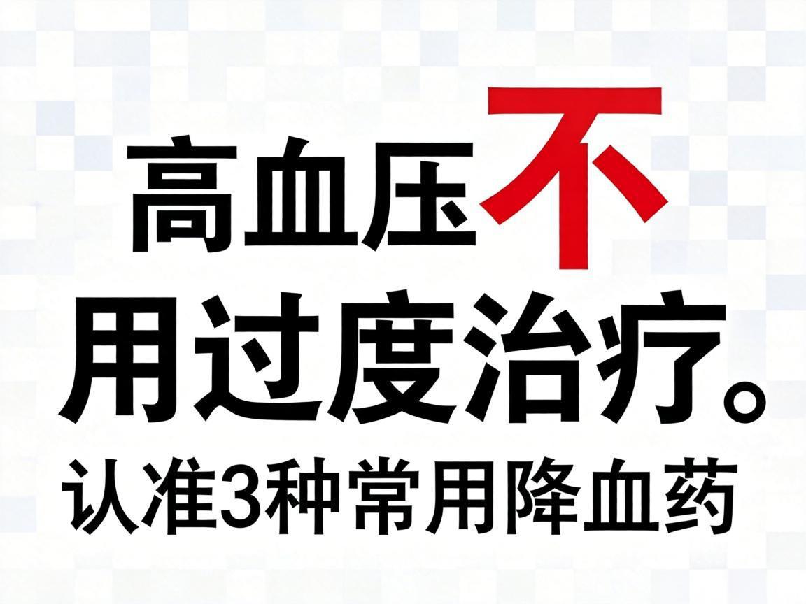 高血压不用过度治疗，认准3种常用降压药