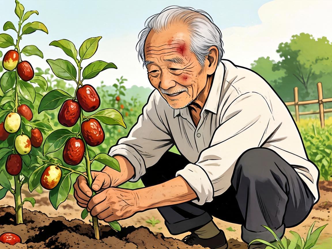老爷子种枣养病心态好