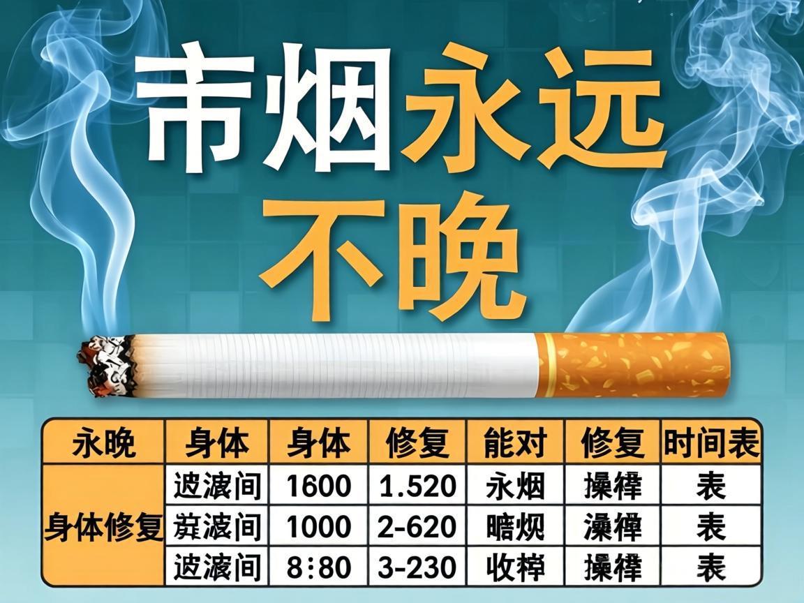 戒烟永远不晚，身体修复时间表