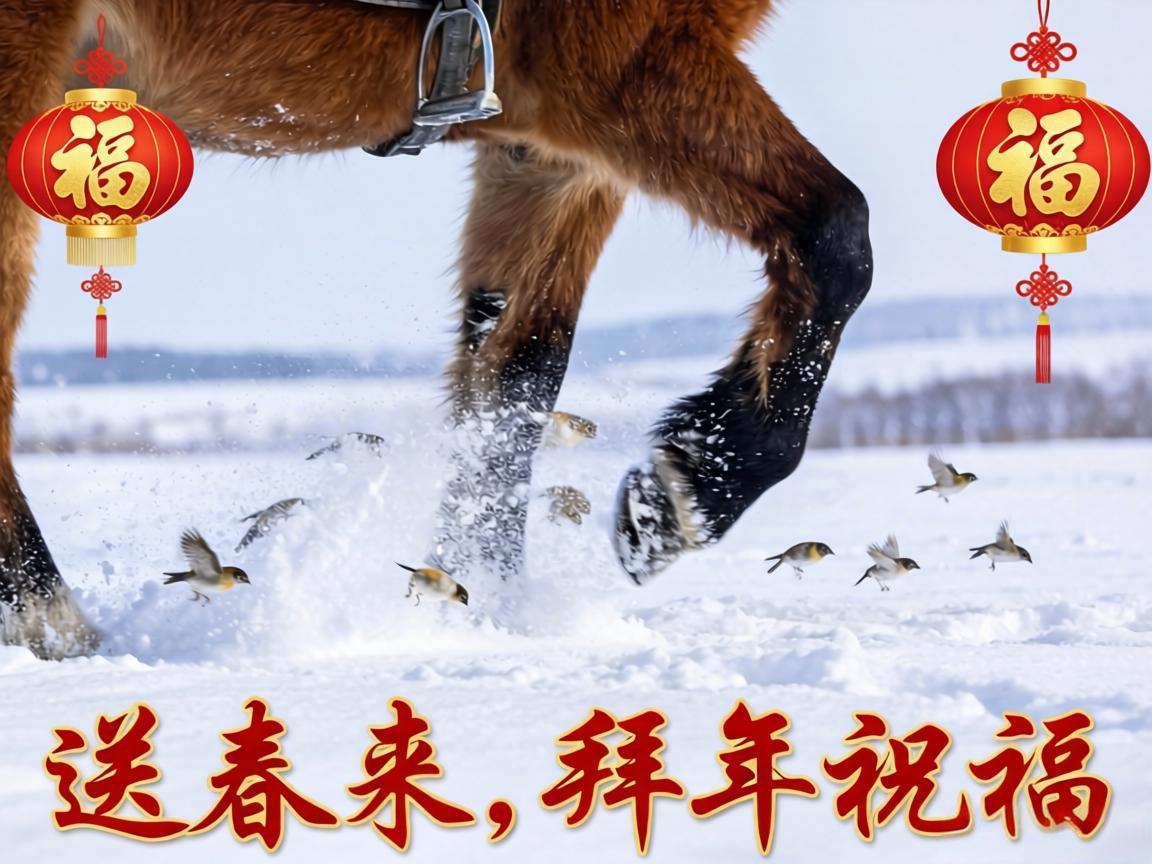 马蹄踏雪送春来拜年祝福