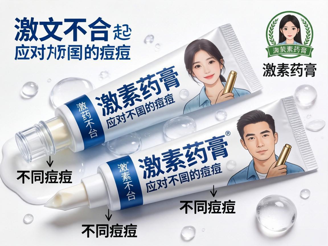 2支不含激素药膏应对不同痘痘