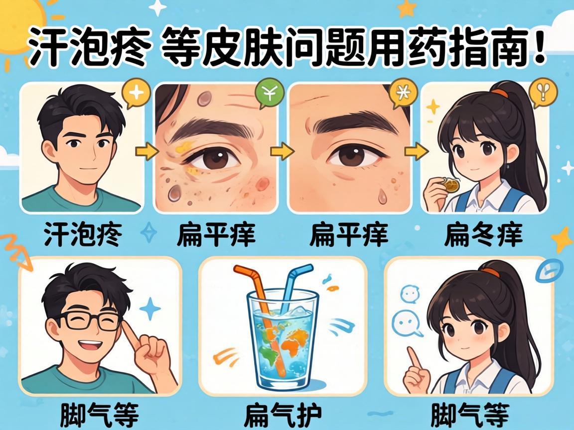 汗疱疹、扁平疣、脚气等皮肤问题用药指南