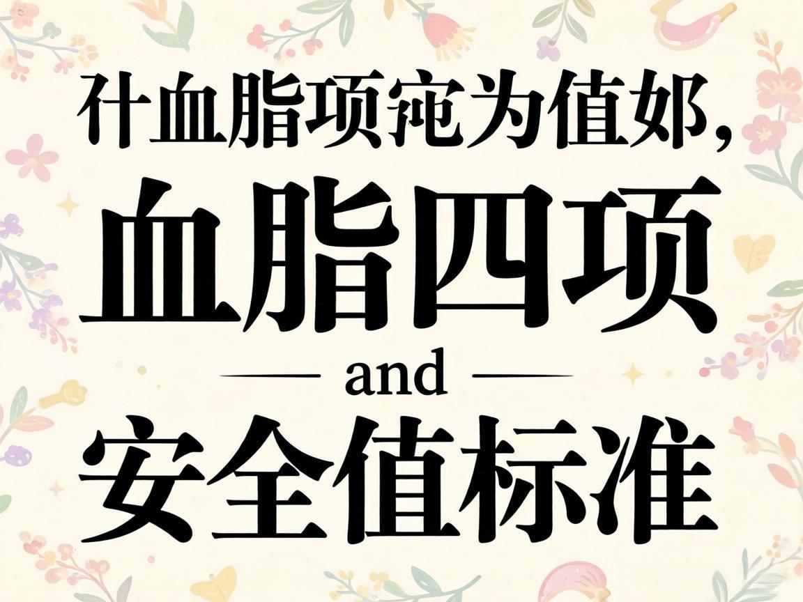 血脂四项安全值标准