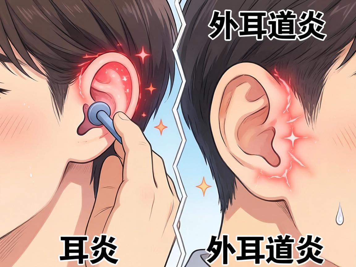 中耳炎与外耳道炎的区别