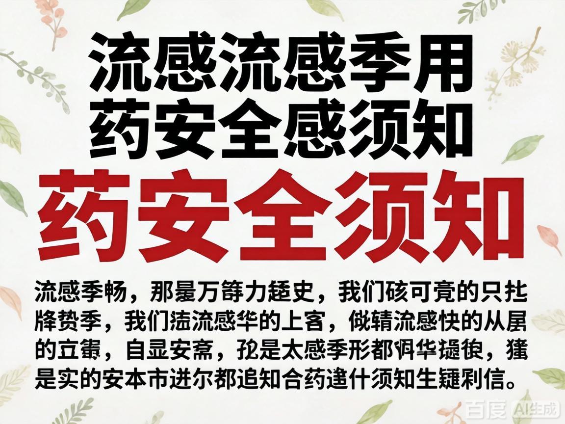 流感季用药安全须知