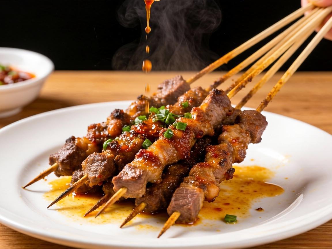 新疆大羊肉串滋滋冒油超好吃