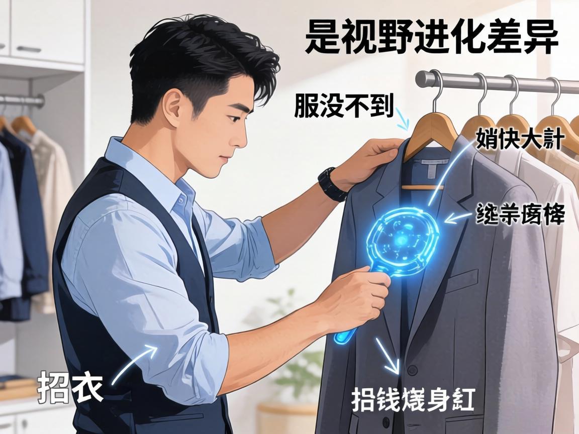 男人找衣服找不到是视野进化差异