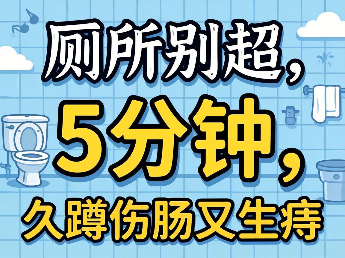 如厕别超5分钟，久蹲伤肠又生痔