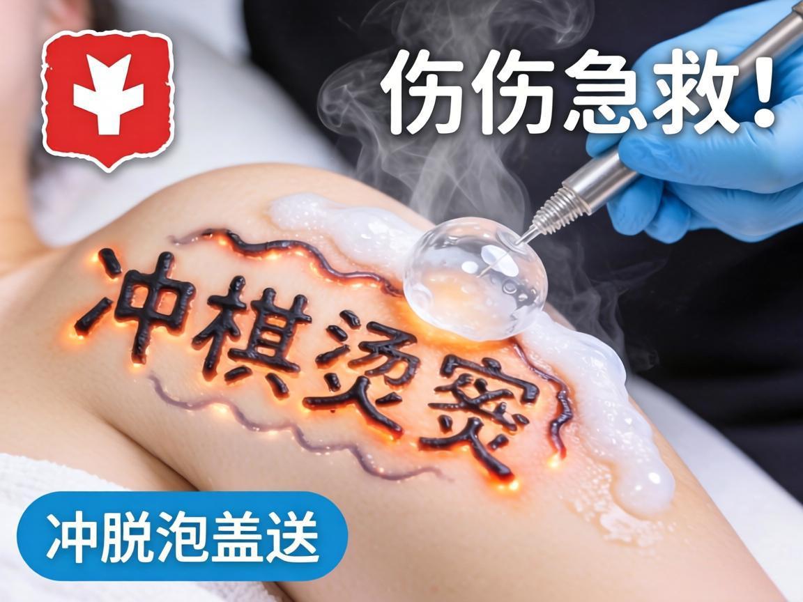 烫伤急救关键:冲脱泡盖送