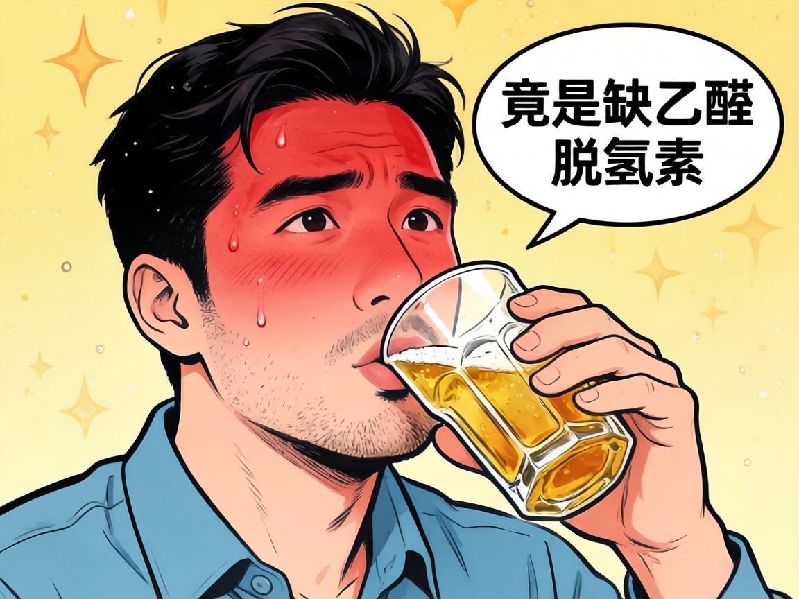 喝酒脸红竟是缺乙醛脱氢酶
