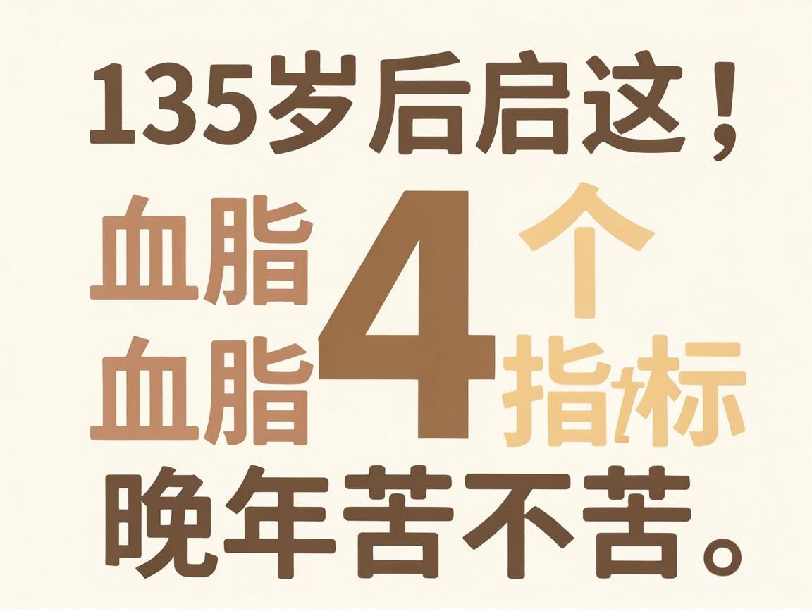 45岁后这4个血脂指标决定晚年苦不苦