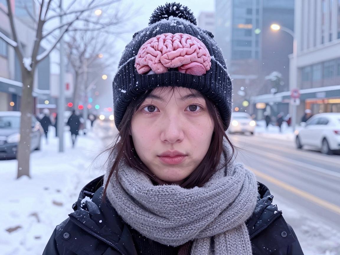 冬天出门戴好帽子护心脑