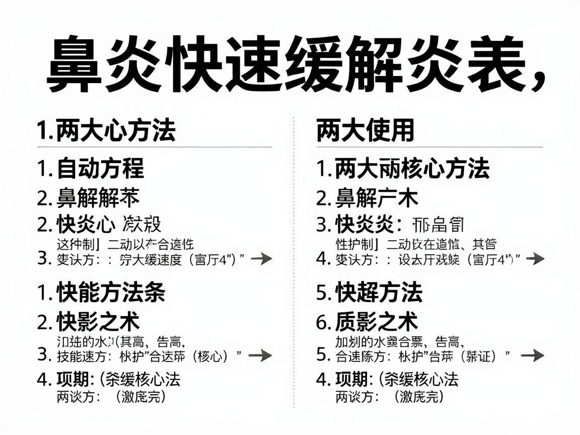 鼻炎快速缓解两大核心方法