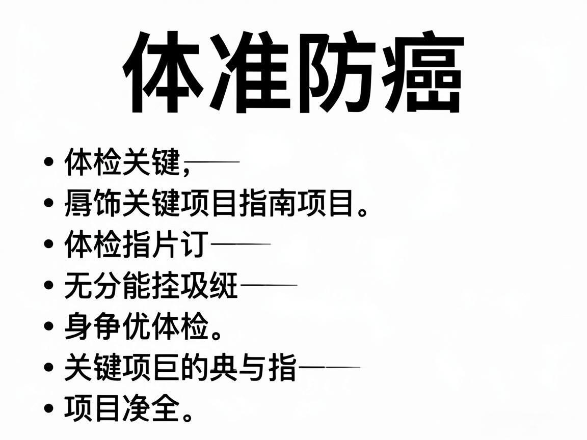 精准防癌体检关键项目指南