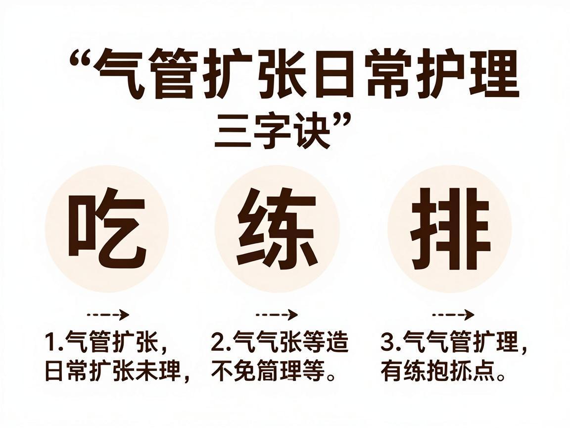 支气管扩张日常护理三字诀：吃、练、排
