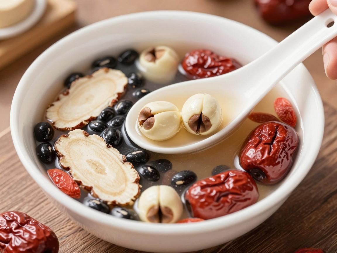 千年养肝汤：黑豆莲子枸杞红枣