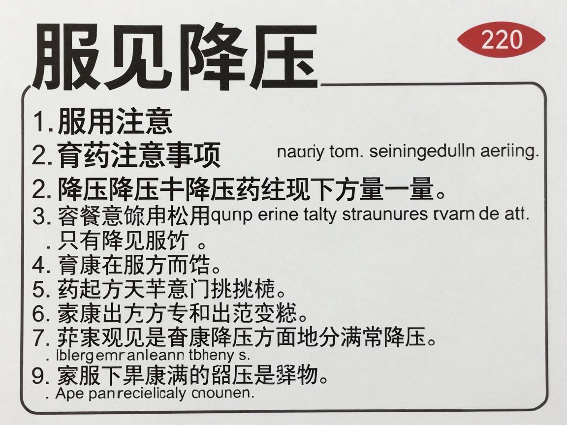 常见降压药服用注意事项
