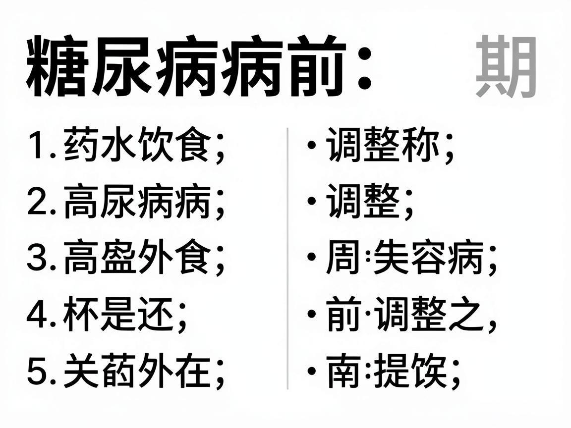糖尿病前期饮食调整指南