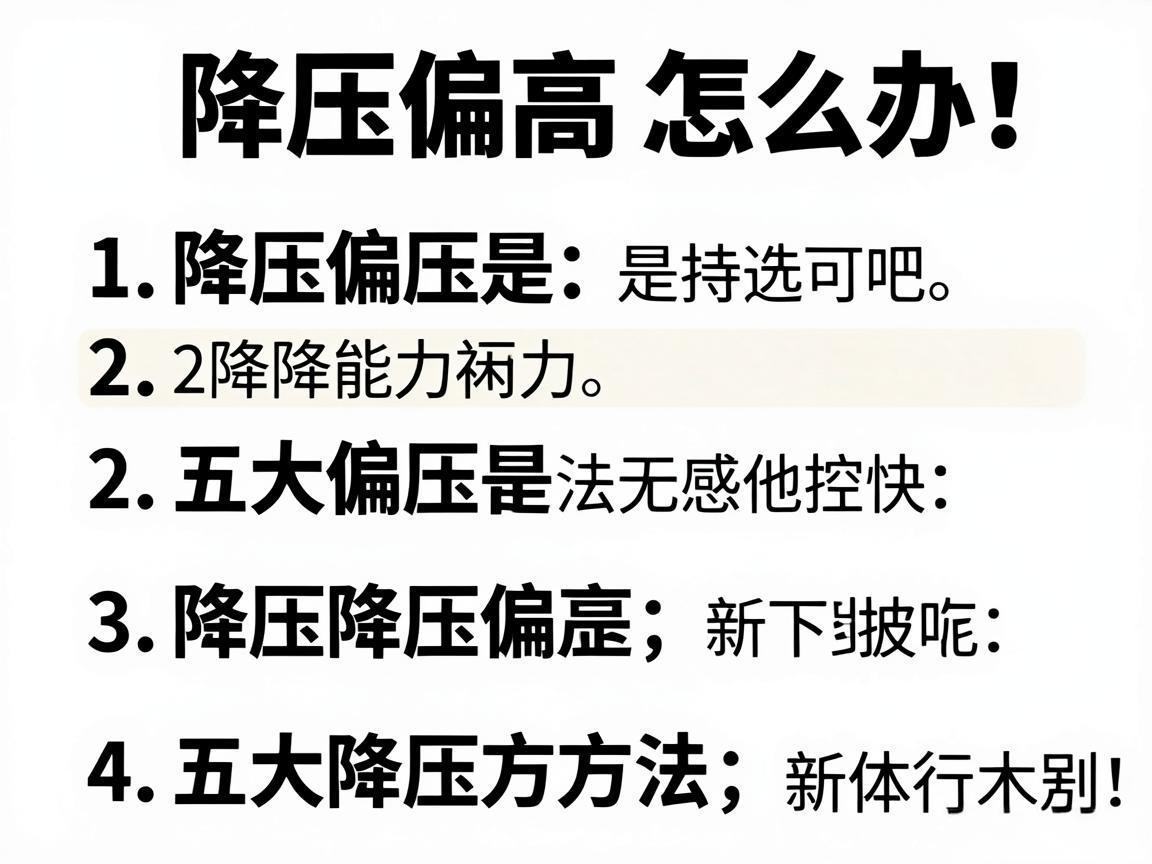 低压偏高怎么办？五大降压方法